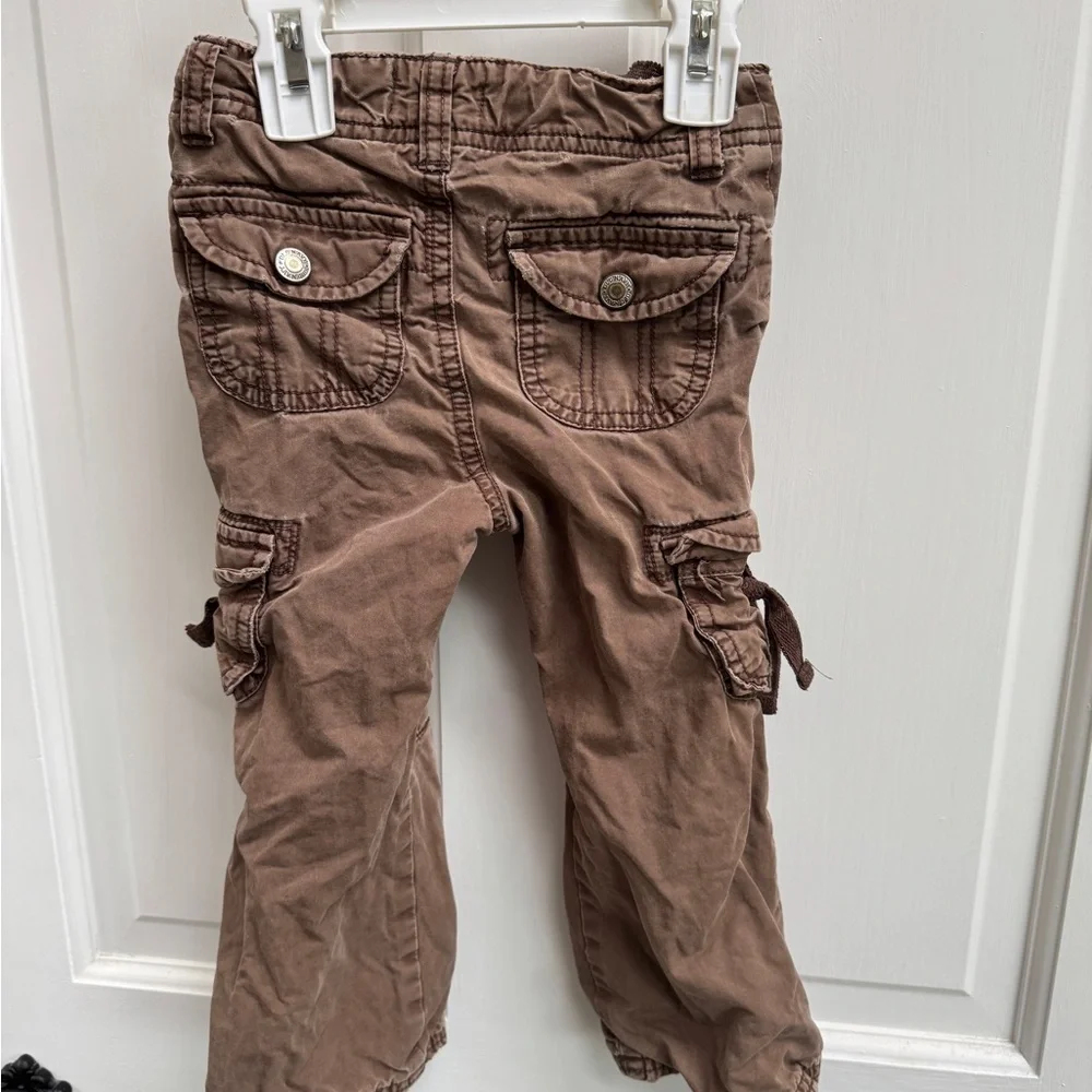 Old Navy 2T Girls Kids'  Brown Cargo Pants with Pockets- Play Condition